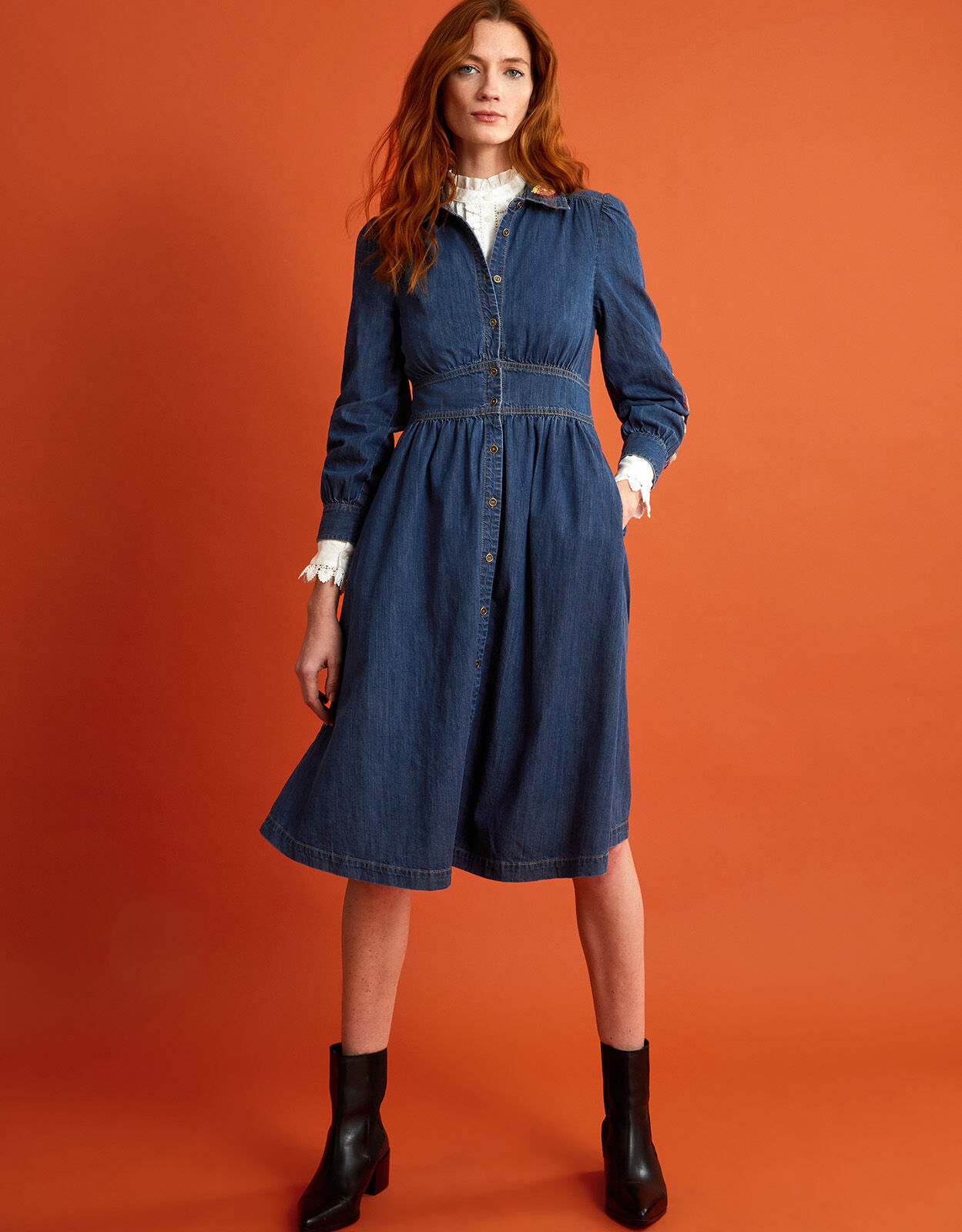 Forever 21 Women's Strapless Denim Midi Dress in Medium Denim Small |  Vancouver Mall